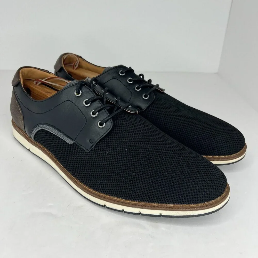 Mix No. 6 Mens Bache Black Oxford Mesh Low Lace Up Size 13 M Dress Shoes